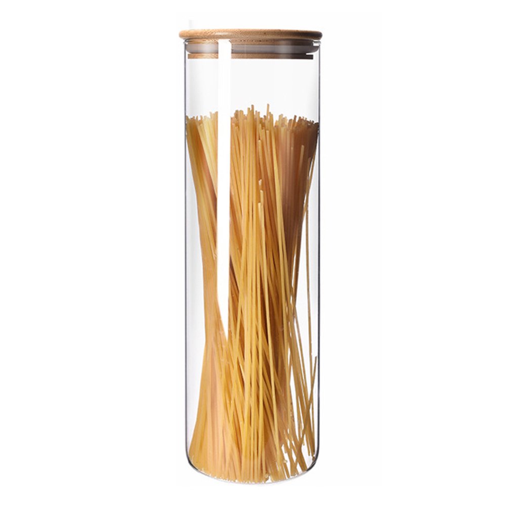 Tall Glass Jar with a Bamboo Lid - 2 litre
