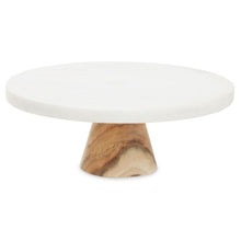 Load image into Gallery viewer, Marble and Acacia Cake Stand
