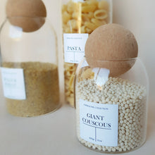 Load image into Gallery viewer, Set of 3 Glass Jars with Cork Ball
