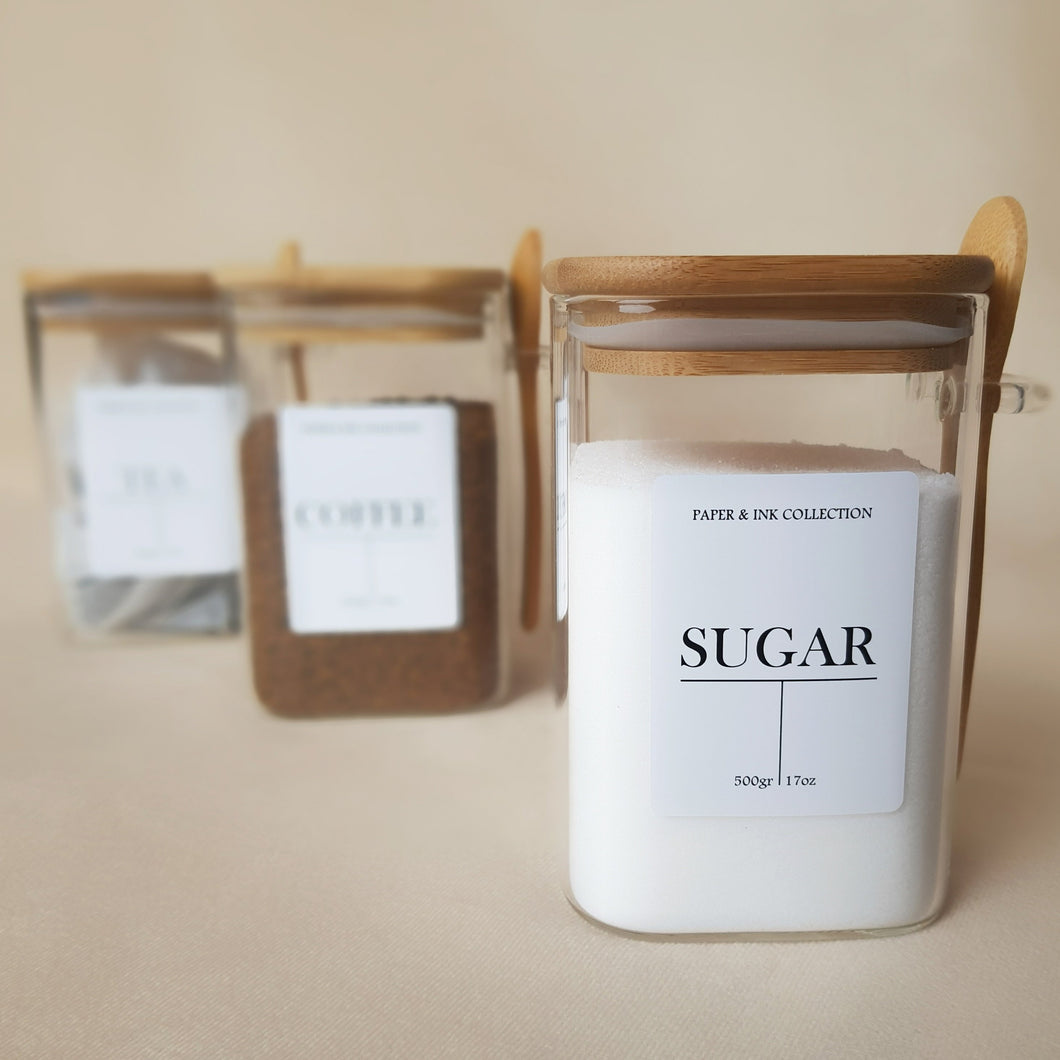 Square Jar with a Spoon - 500ml