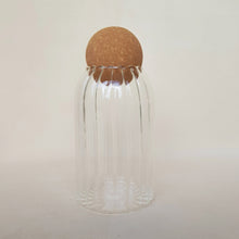 Load image into Gallery viewer, Ripple Glass Jar with Cork Ball - 800ml
