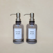 Load image into Gallery viewer, Silver Grey Glass Soap Dispenser - Tall 330ml
