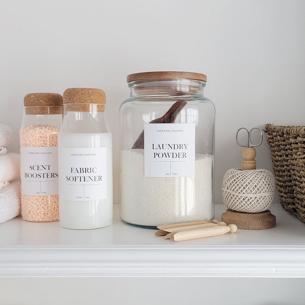 3 Piece Laundry Storage Jar Set