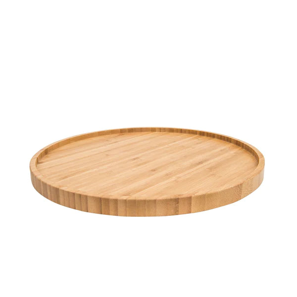 Perfectly Imperfect Large Round Bamboo Wooden Tray