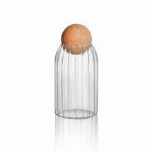 Load image into Gallery viewer, Ripple Glass Jar with Cork Ball - 800ml
